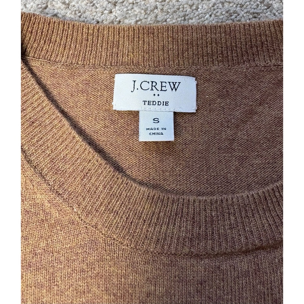 J. Crew Teddie Sweater Womens S Wool Blend Camel Brown Classic Preppy Pullover - Picture 3 of 7